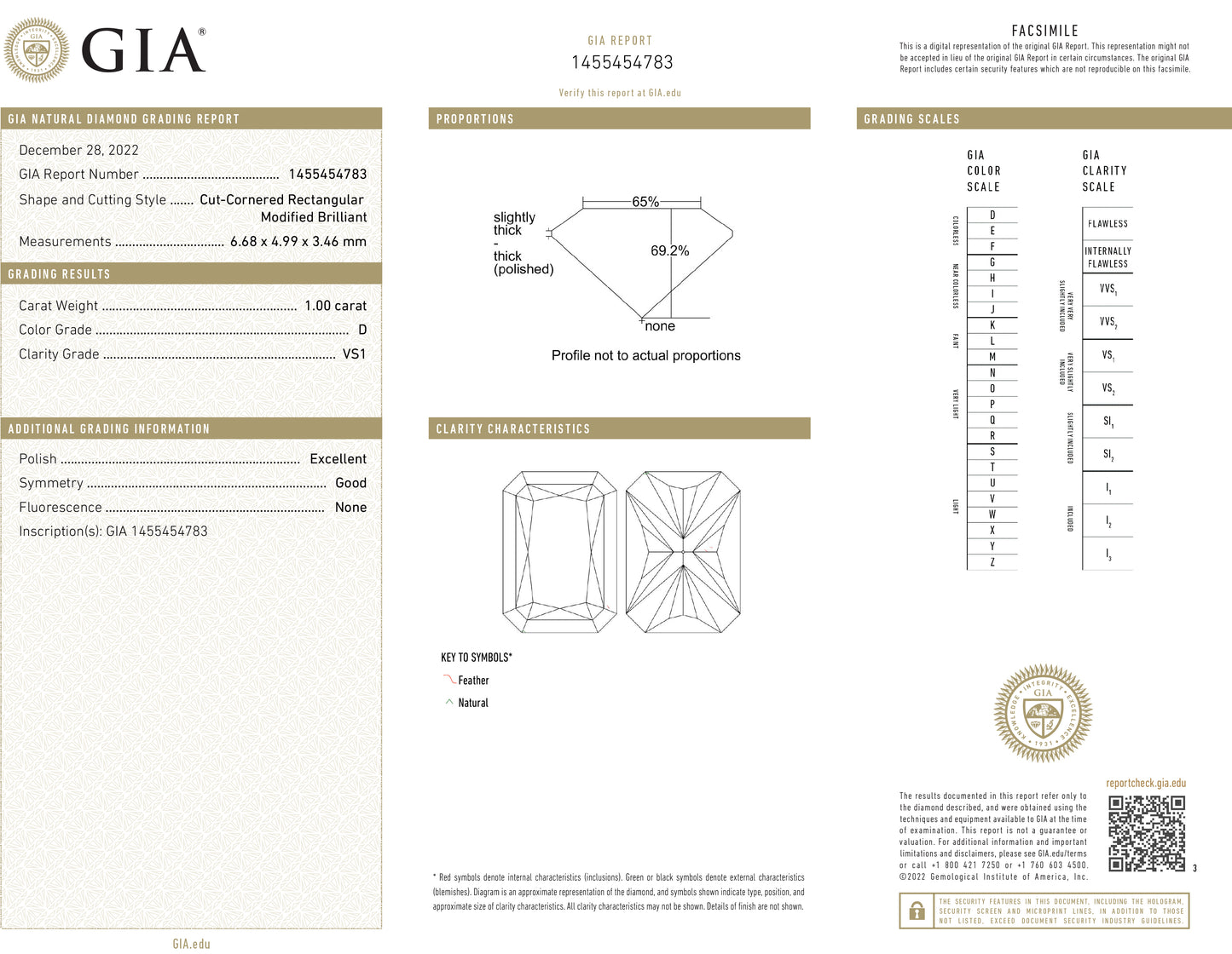 Radiant Colorless Diamond Ring - 1.18ct