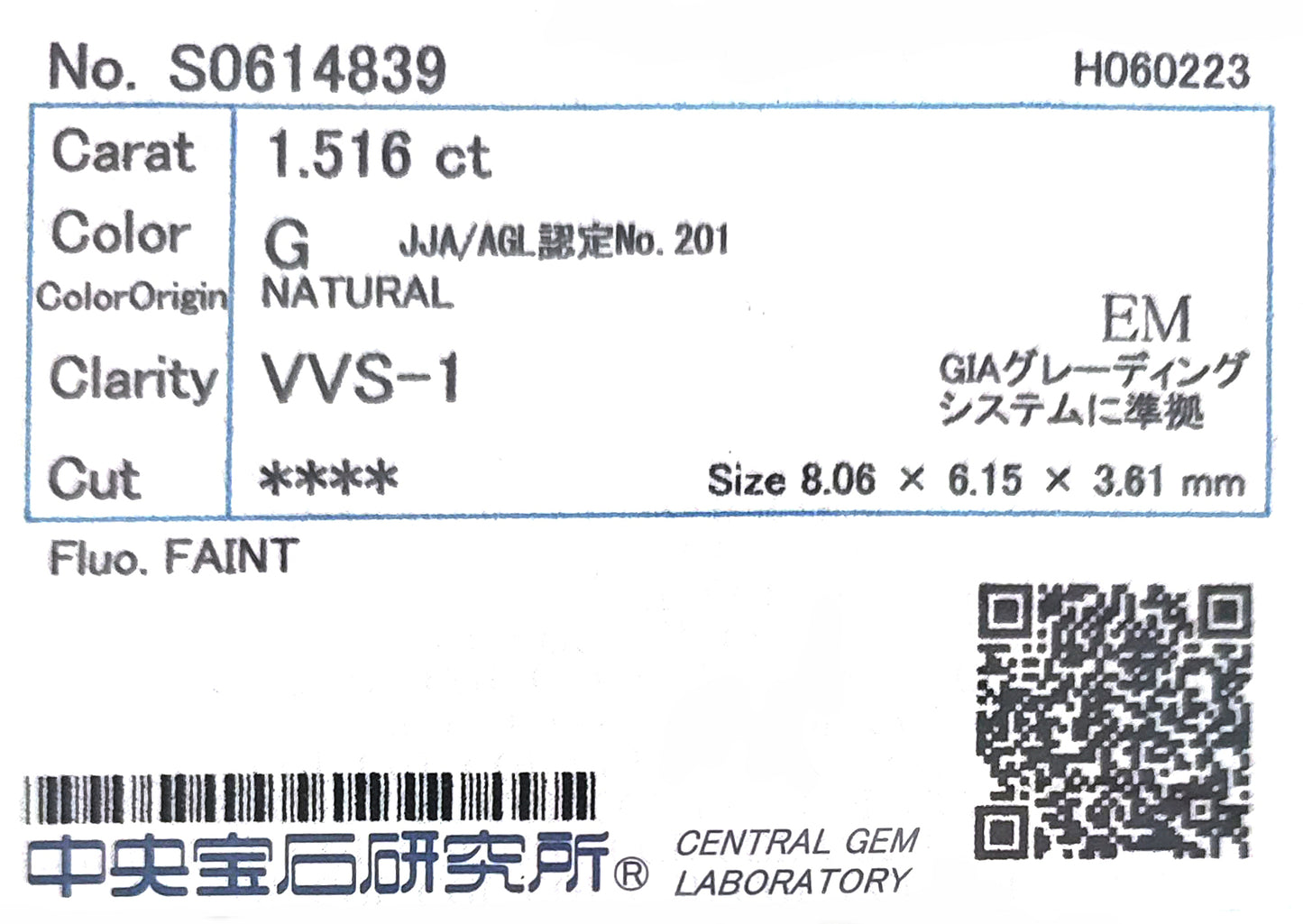 18K ほぼ無色ダイヤモンドリング 1.926ct VVS1 エメラルドカット