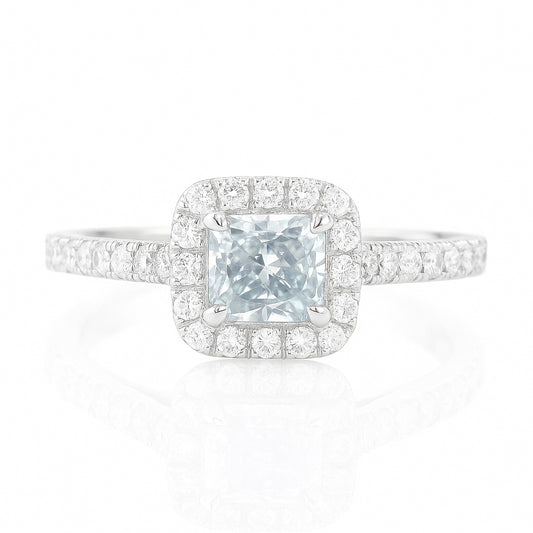 ブルーダイアモンドリング ラディアント 0.762ct SI2 画像