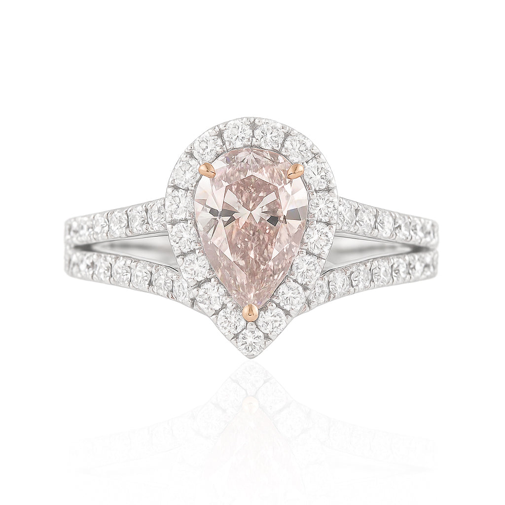 PT900 ピンクダイヤモンドリング ライトピンク - 1.021ct