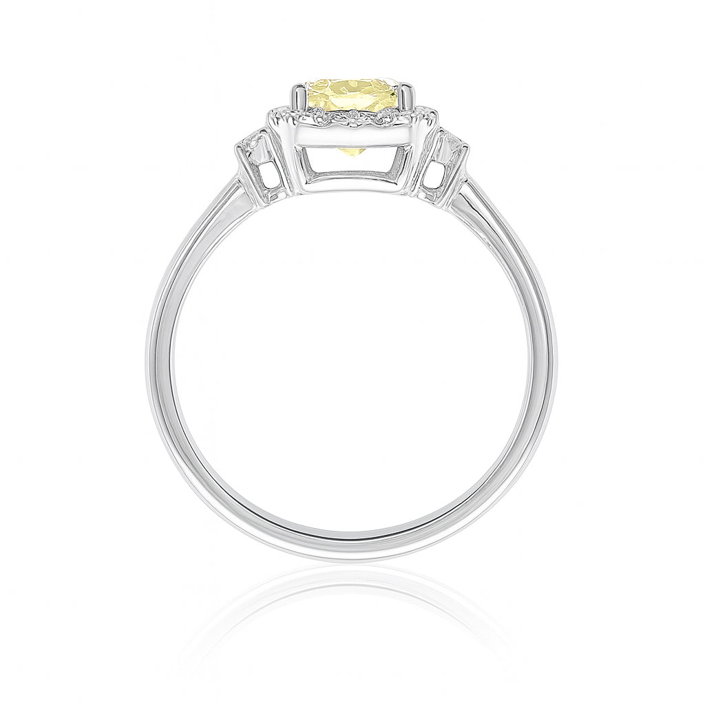 イエローダイヤモンドリング ラディアント 0.94ct VS1 裏画像