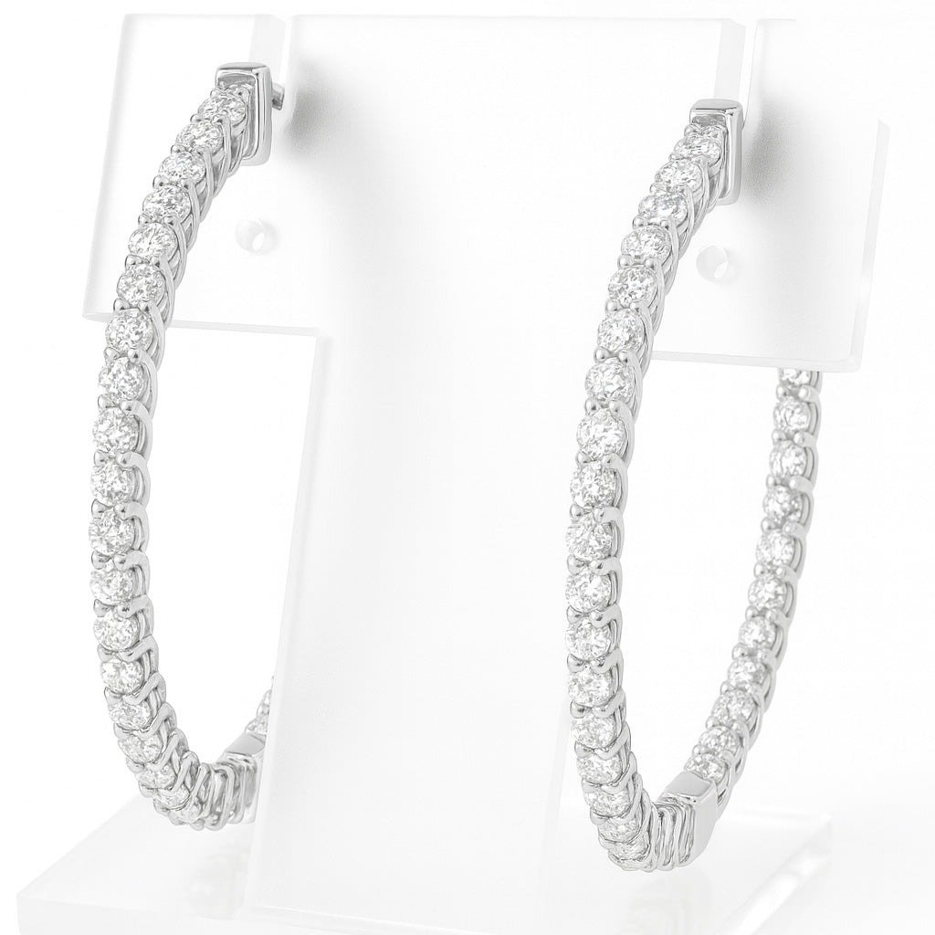 18K ダイヤモンドイヤリング フープ 18K 1.3ct