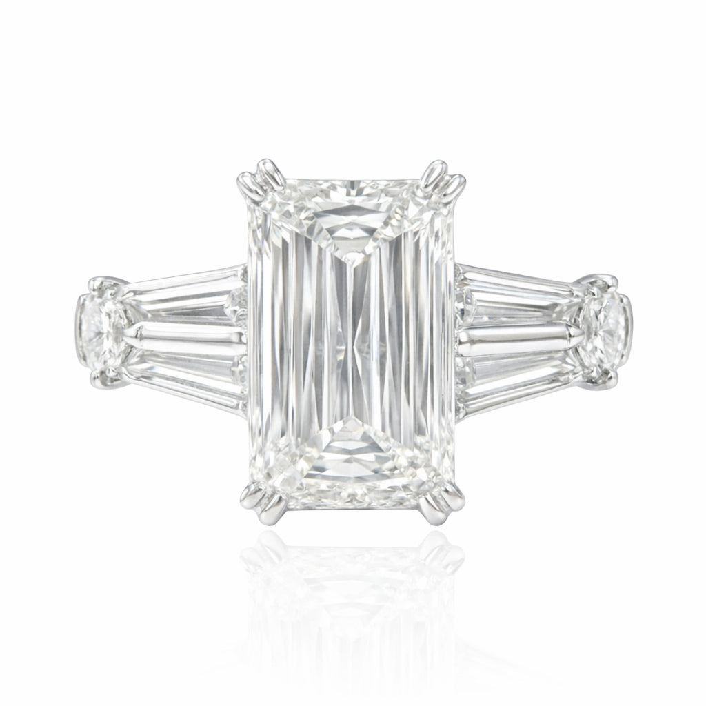 PT900 Emerald-cut Near Colorless Diamond Ring - 3.55ct