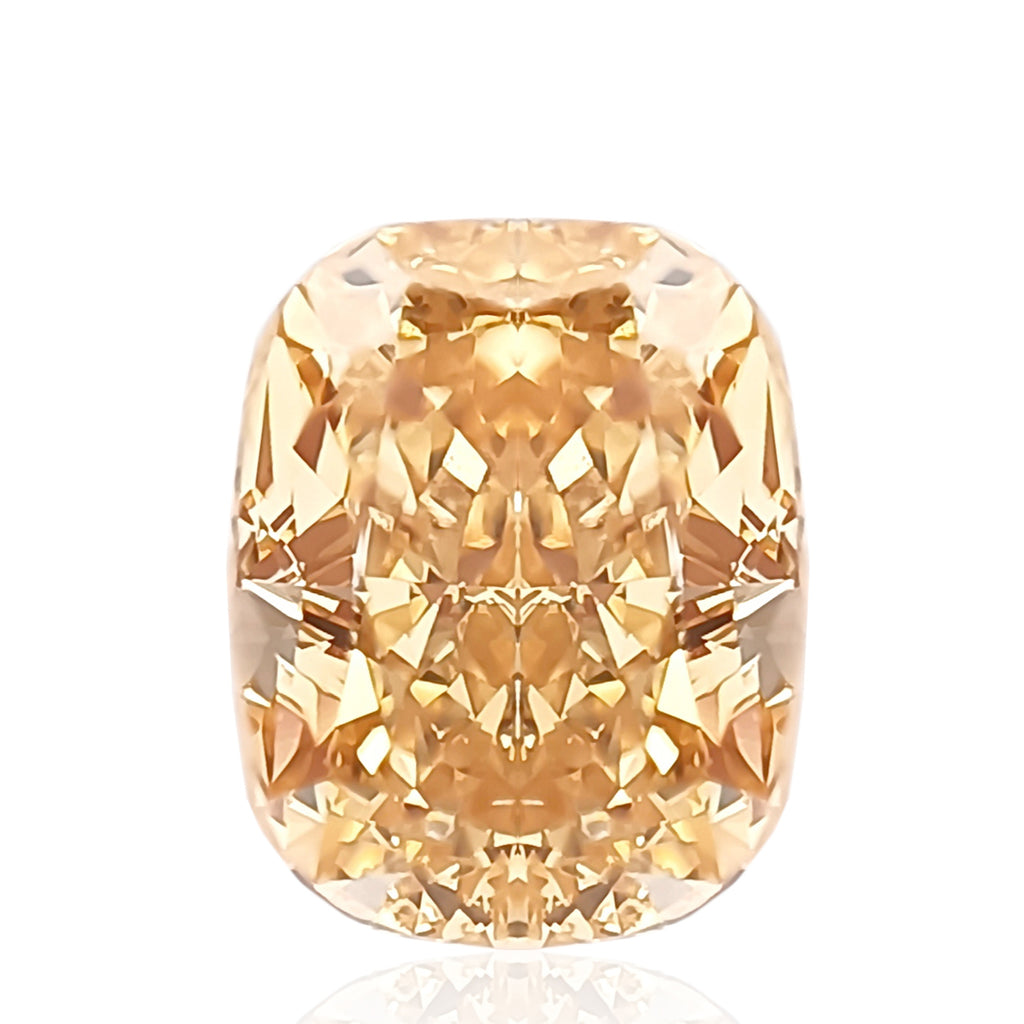 クッション 天然イエローダイヤモンド 0.529ct Vivid Orangy Yellow SI1 ルース