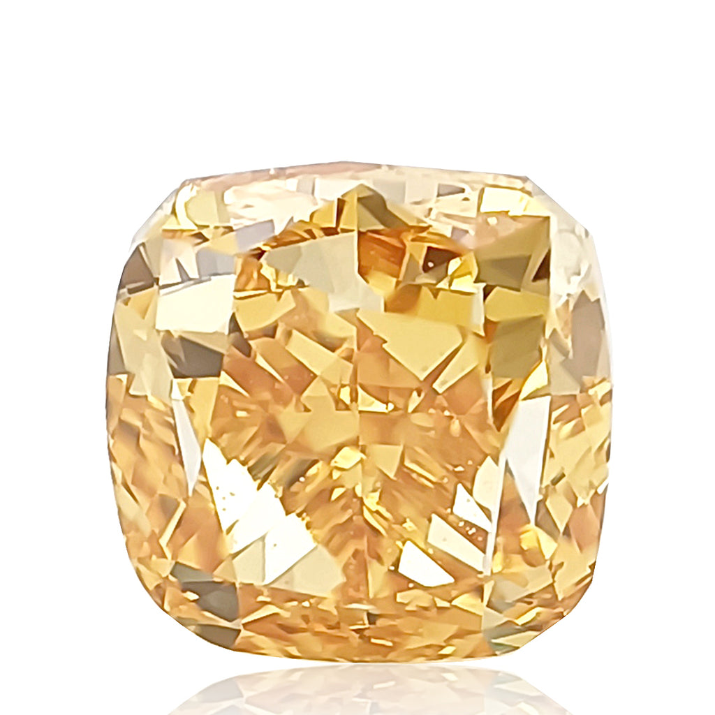 クッション 天然イエローダイヤモンド 0.527ct Fancy Vivid Orangy Yellow VS1 ルース