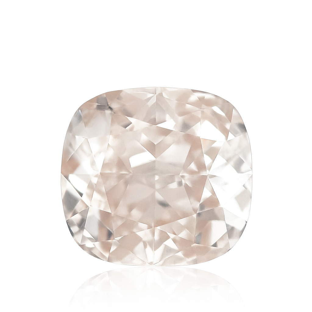 クッション 天然ピンクダイヤモンド 0.502ct Very Light Orangy Pink VS1 ルース