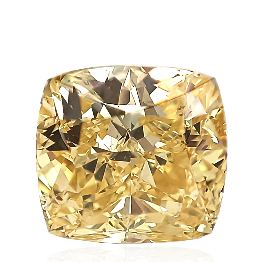 クッション 天然イエローダイヤモンド 1.51ct Fancy Vivid Yellow SI2 ルース