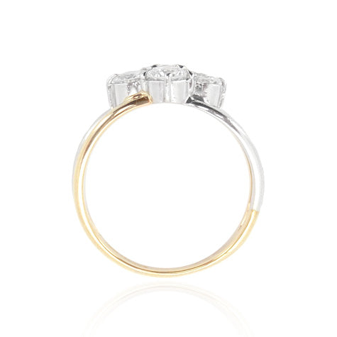 無色ダイアモンドリング ラウンド 1ct 画像 4石