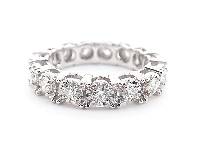 18K エタニティダイヤモンドリング 1.01ct ラウンド