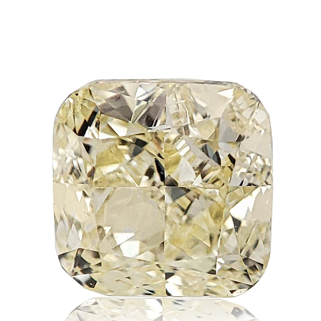 ダイヤモンドルース クッション 0.772ct ライトイエロー 画像