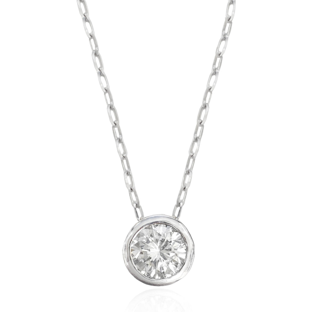 PT900 一粒ダイヤモンドペンダントネックレス - 0.77ct