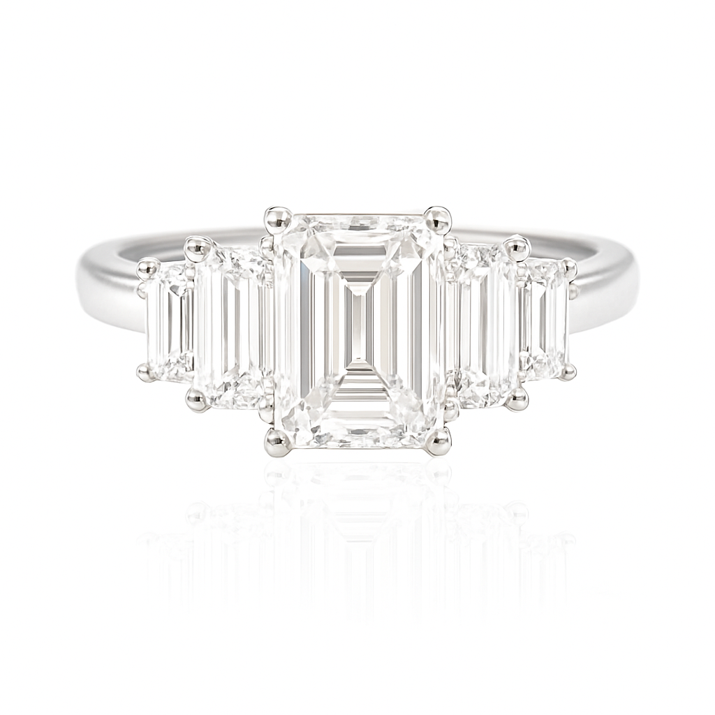 Emerald Near Colorless Diamond Ring - 1.657ct