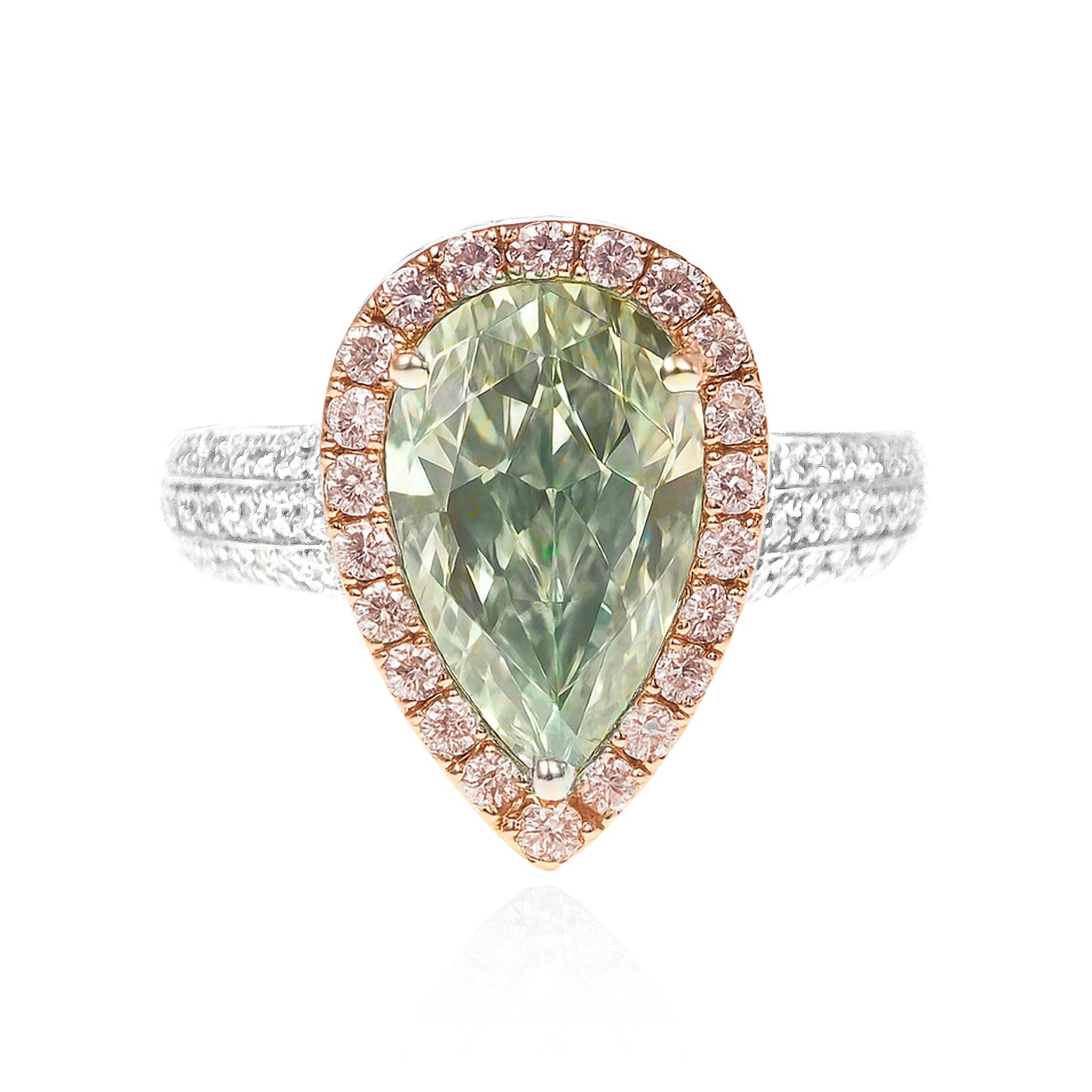 グリーンダイアモンドリング ペア 2.63ct SI2 画像