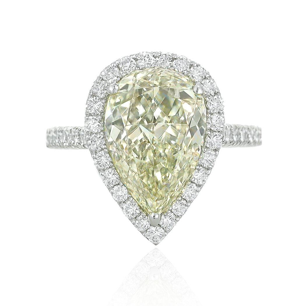 グリーンダイアモンドリング ペア 3.86ct VS2 画像