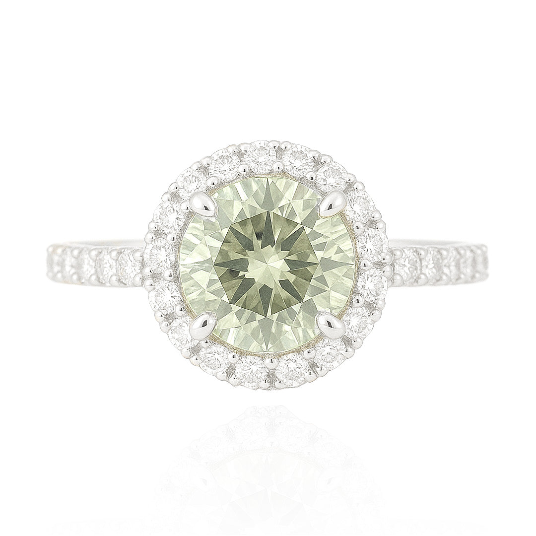 グリーンダイアモンドリング ラウンド 1.338ct SI1 画像