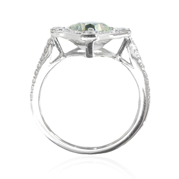 グリーンダイヤモンドリング オクタゴン 1.442ct VVS2 裏画像