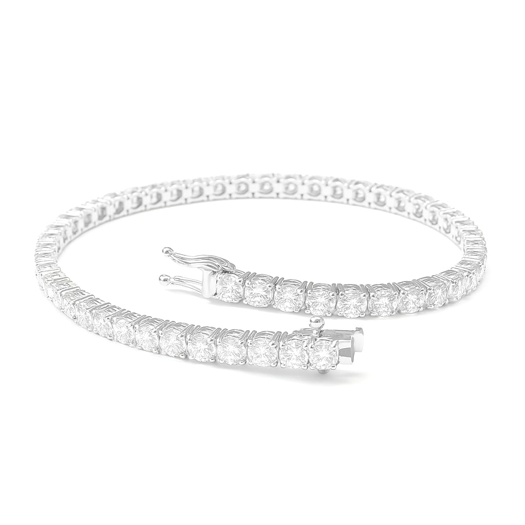 天然ダイヤモンドブレスレット 無色 ラウンド 18cm 3.71ct 画像