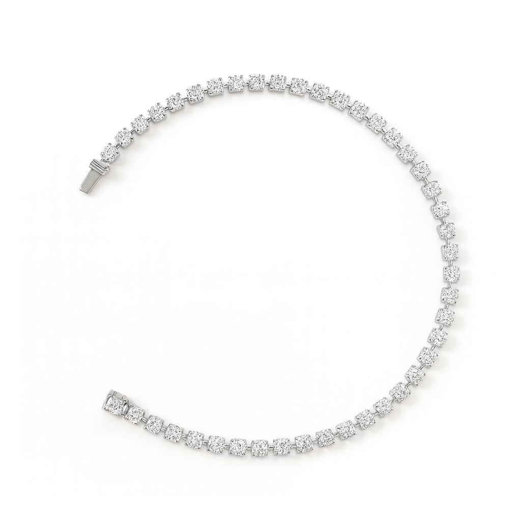 18K ダイヤモンドテニスブレスレット 18センチ - 6.27ct