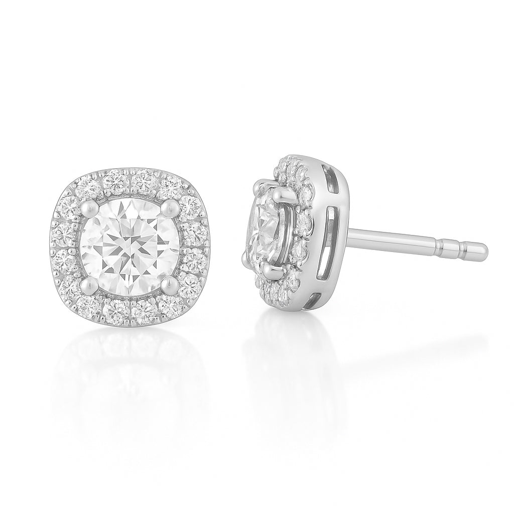 天然ダイヤモンドイヤリング 18KWG ラウンド 0.51ct 画像