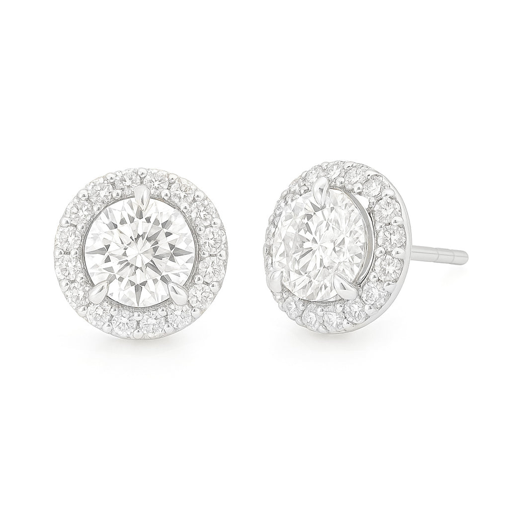 18K ダイヤモンドイヤリング ラウンド - 0.546ct