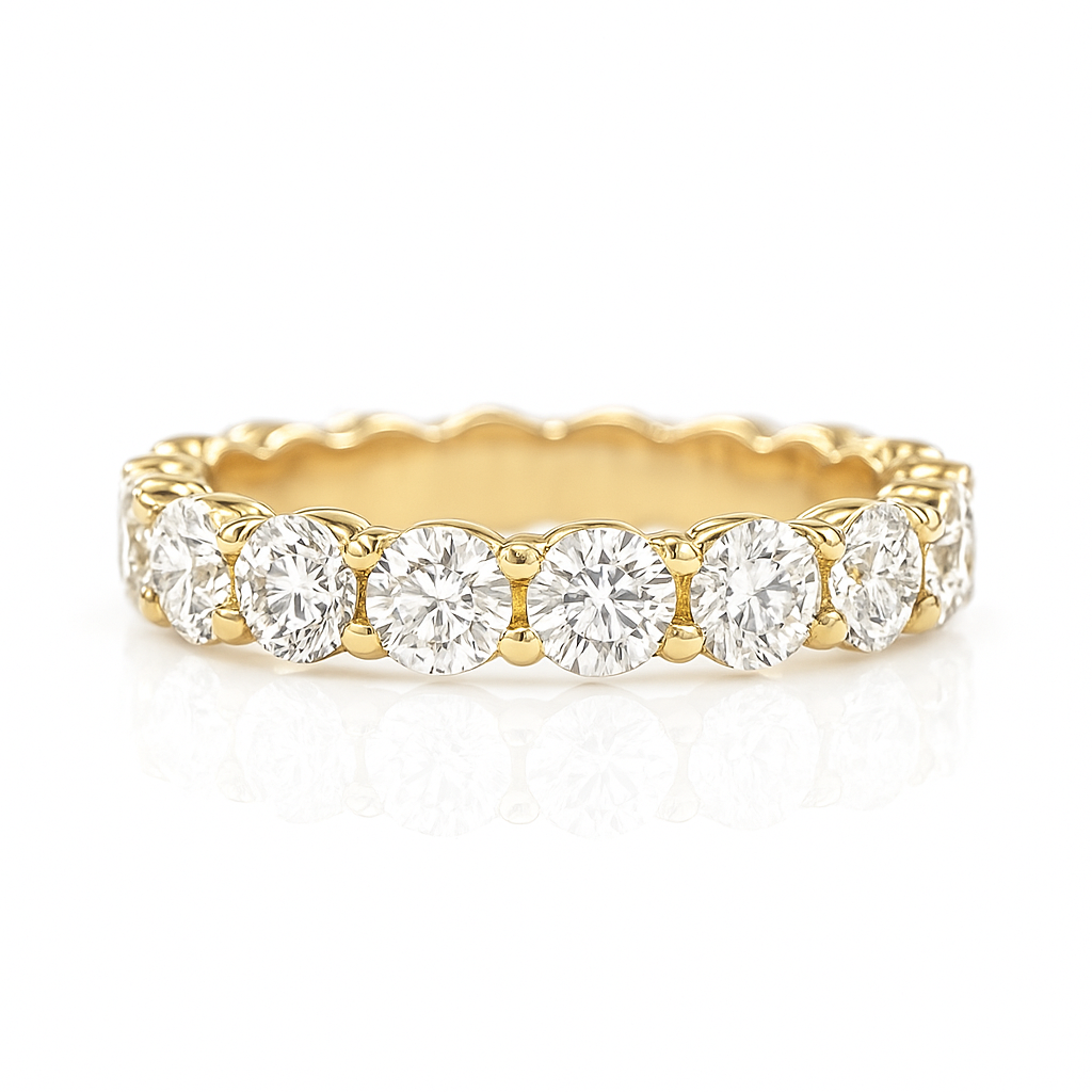 18KYG ラウンドダイヤモンド エタニティリング 2.71ct