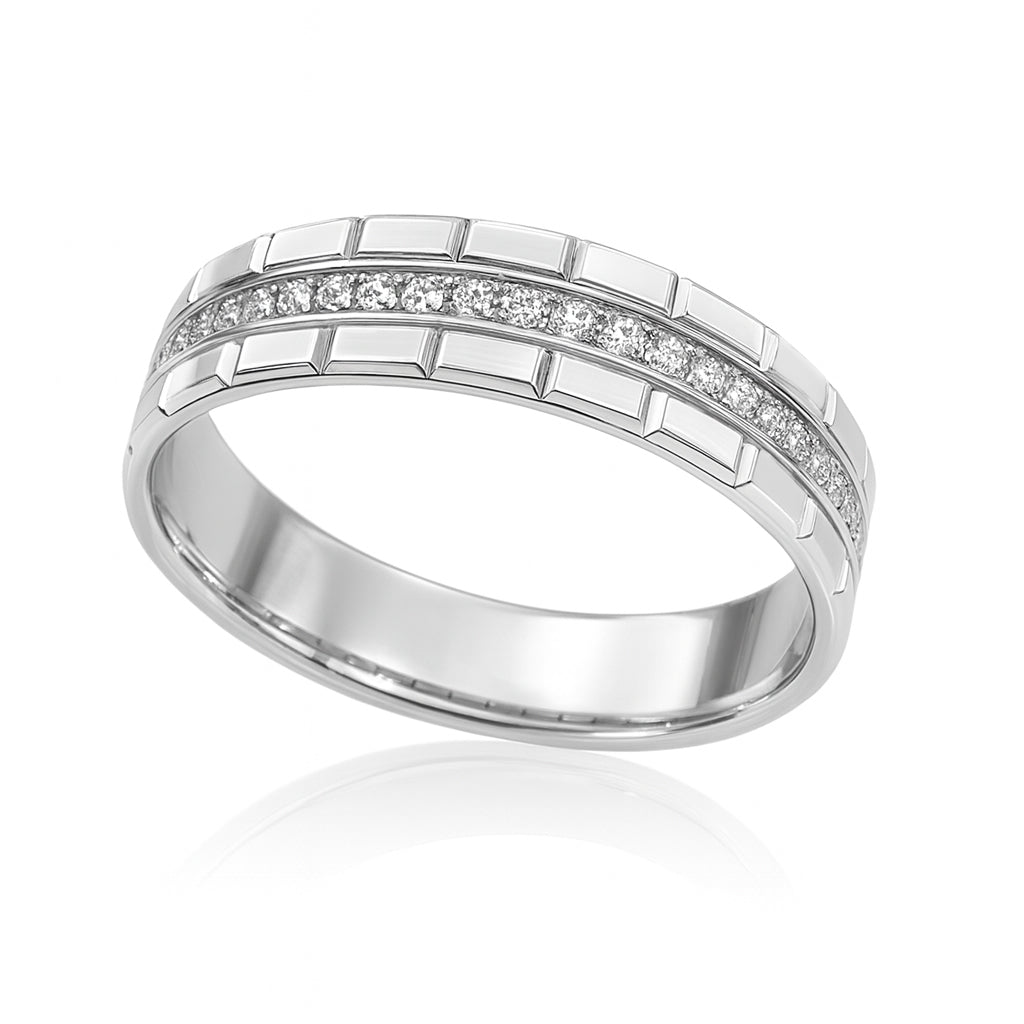天然ダイヤモンドメンズリング 無色 PT950 0.38ct 横画像