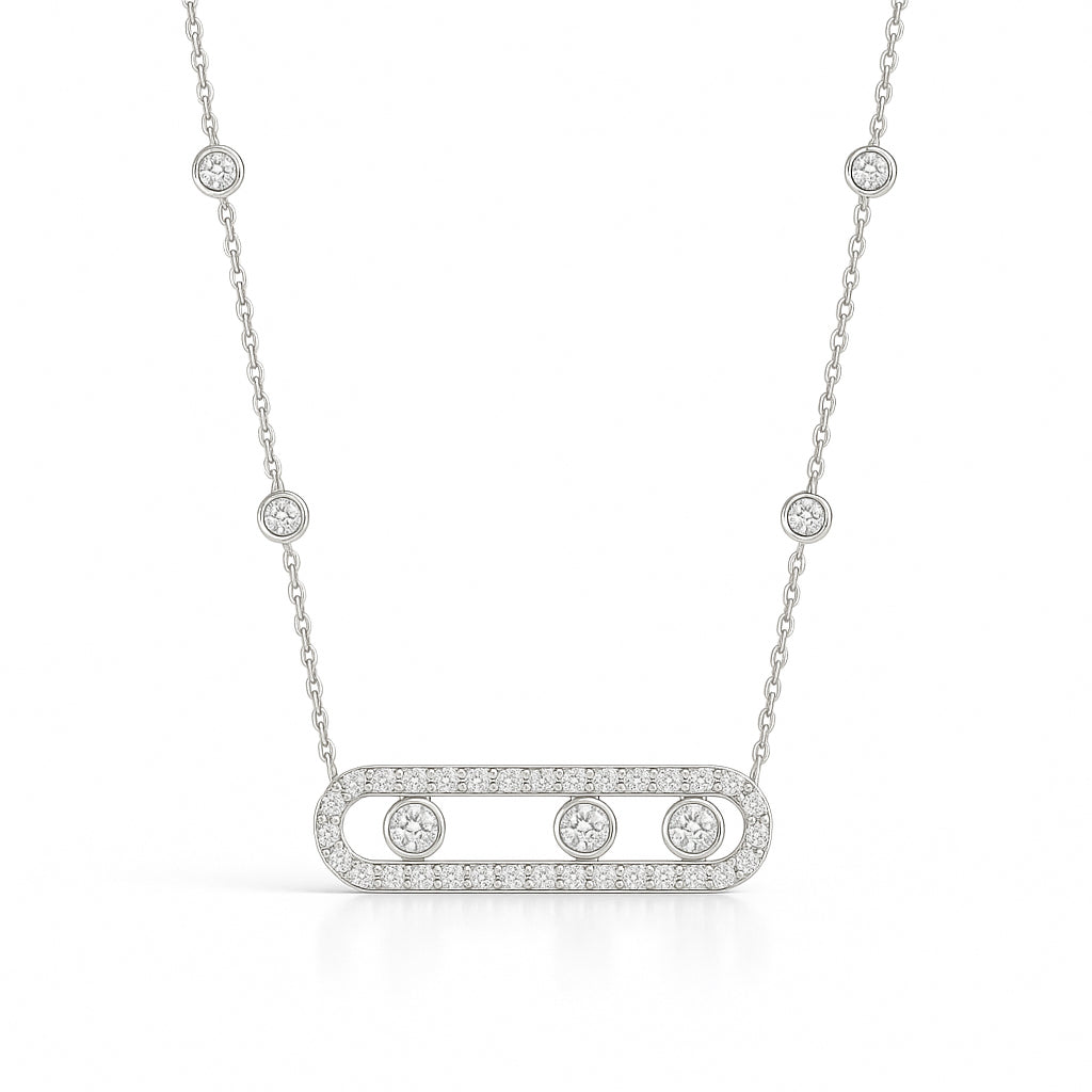 K14 ラウンドダイヤモンドネックレス - 1.14ct