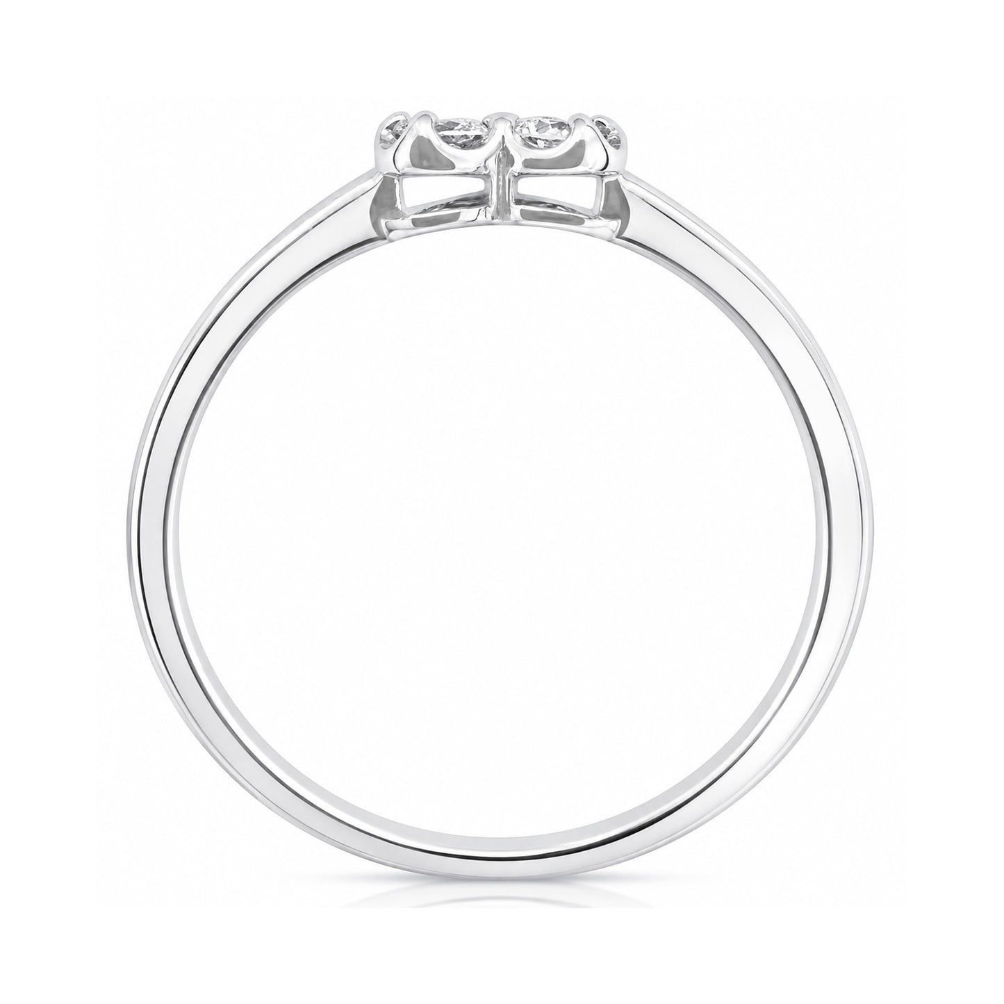 天然ダイヤモンドリング 0.15ct Round 18KWG 横画像