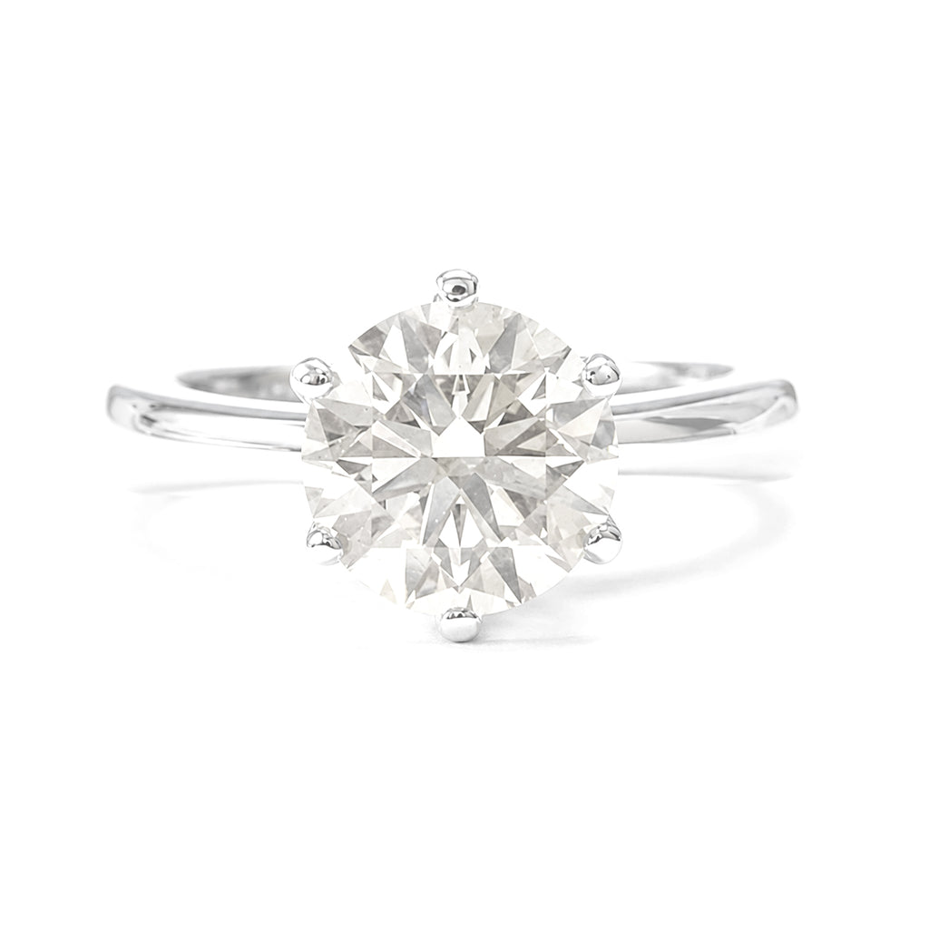 PT900 フェイントブラウン 天然ダイヤモンドリング 1.52ct ラウンドカット