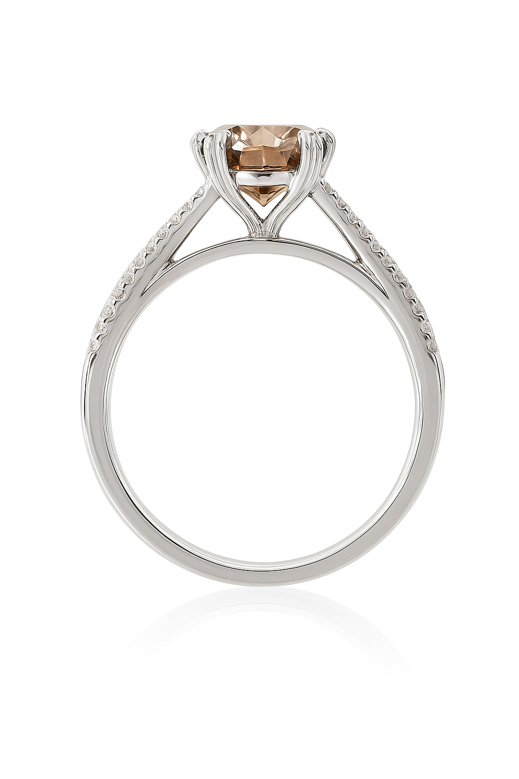 天然ダイヤモンドリング 1.537ct Fancy Brown VS1 ラウンド 画像