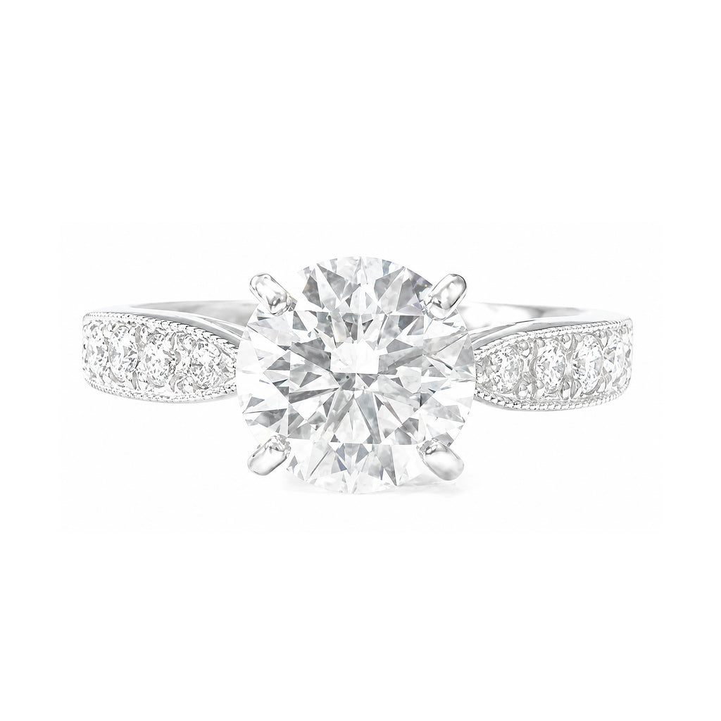 PT900 無色D 天然ダイヤモンドリング 1.8ct ラウンドカット