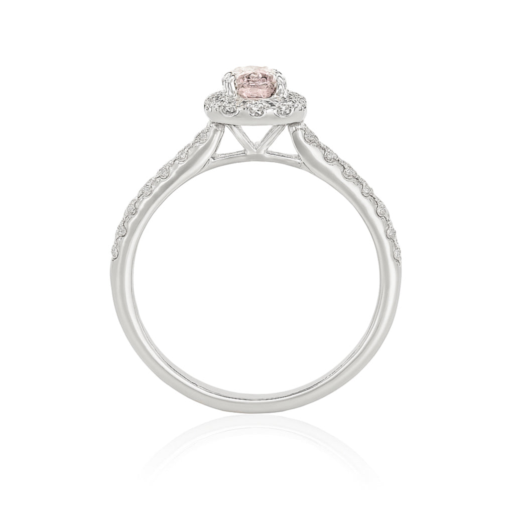天然ダイヤモンドリング ファンシーブラウンパープルピンク オーバル オーバル I1 0.787ct 画像