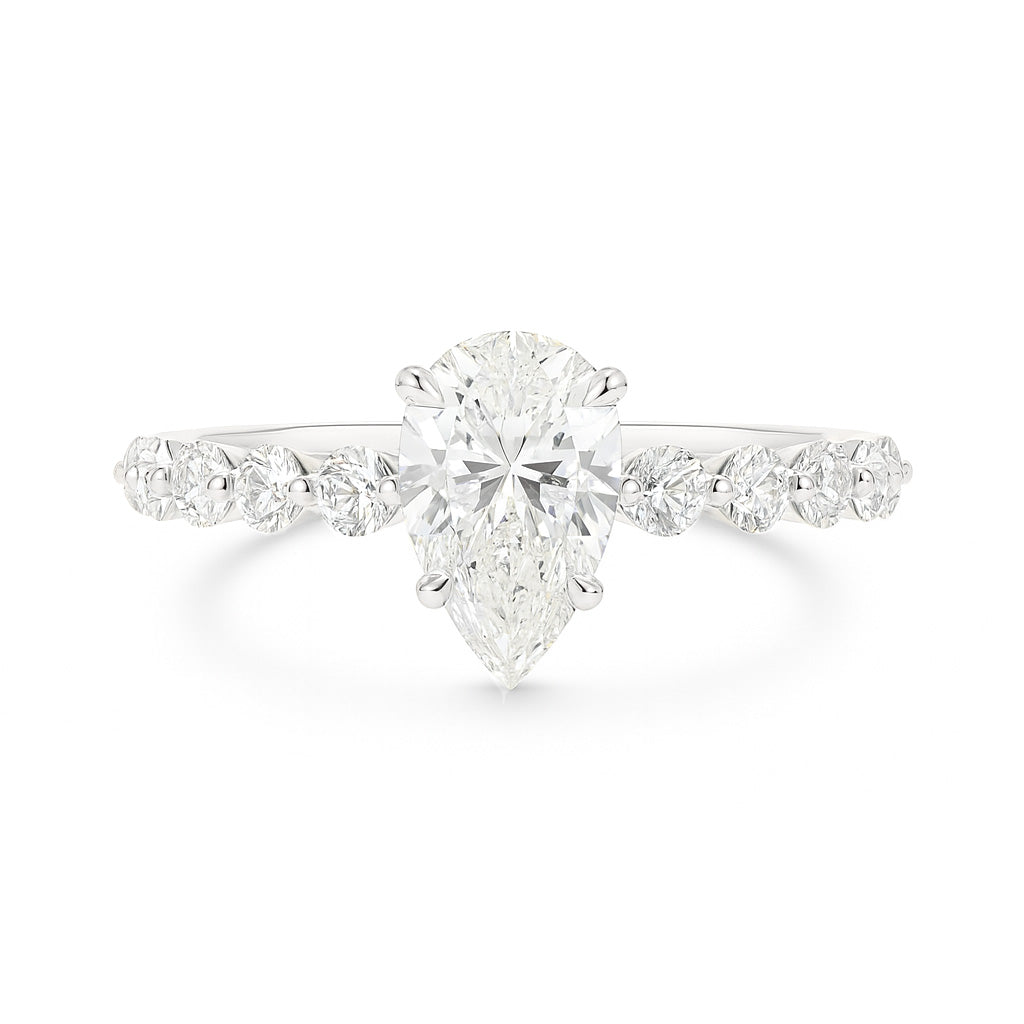 Pear Near Colorless Diamond Ring - 1.008ct
