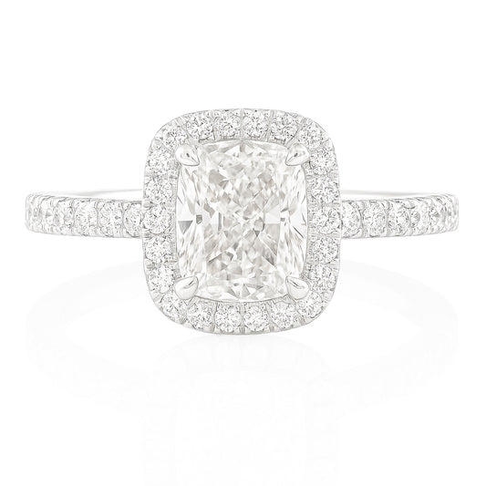 天然ダイヤモンドリング ほぼ無色 クッション VS2 1.003ct 画像