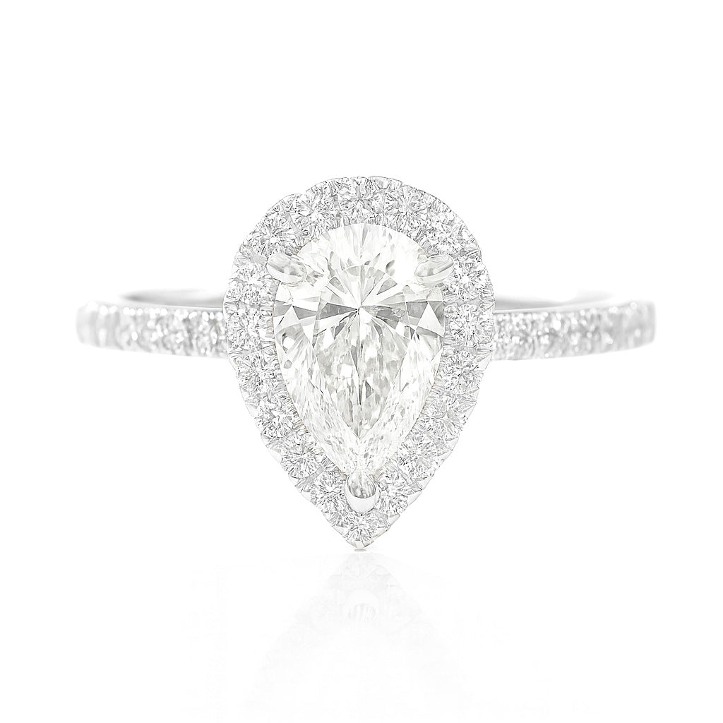 18K Near Colorless Pear-cut Diamond Ring - 1.377ct