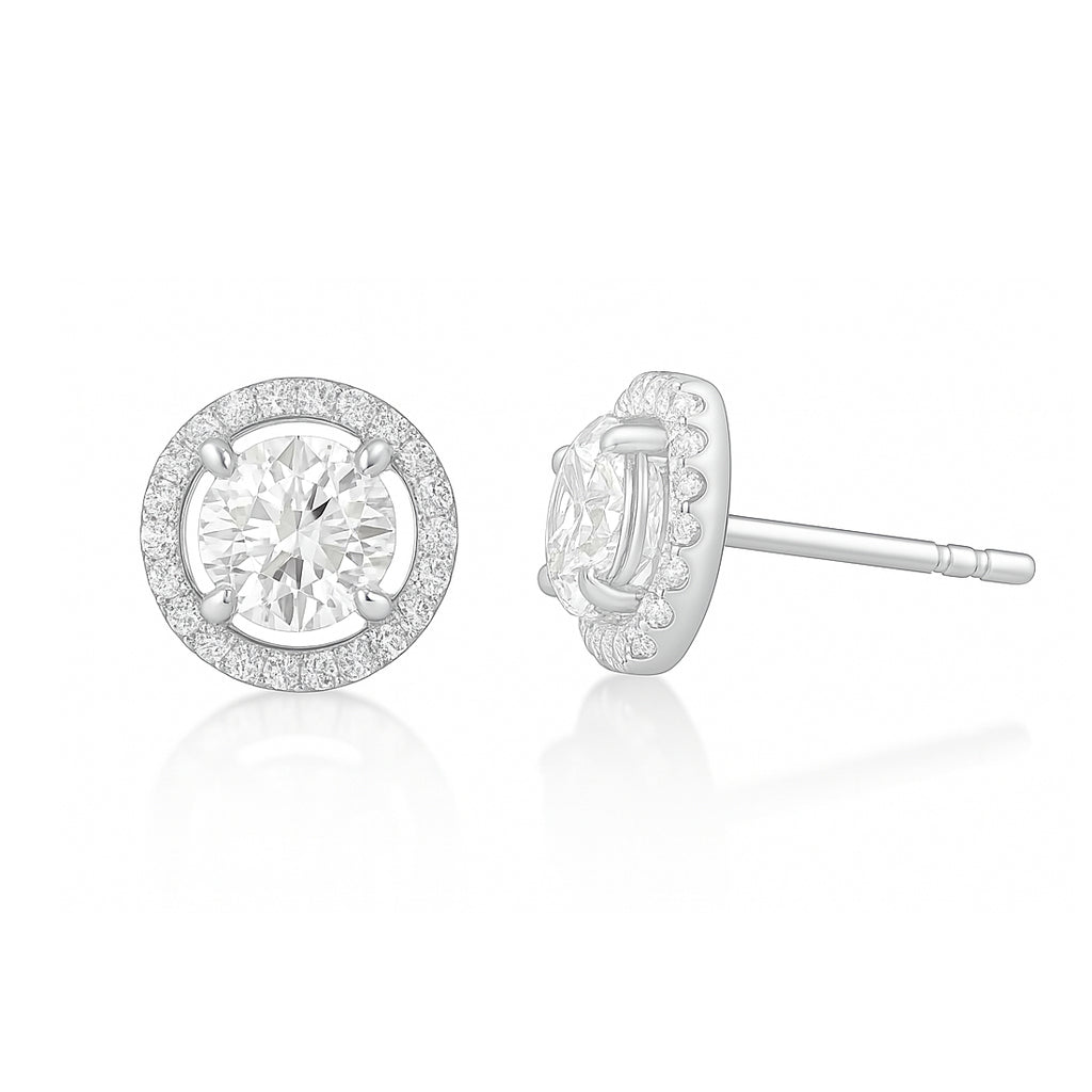 18K ダイヤモンドイヤリング ラウンド - 0.805ct