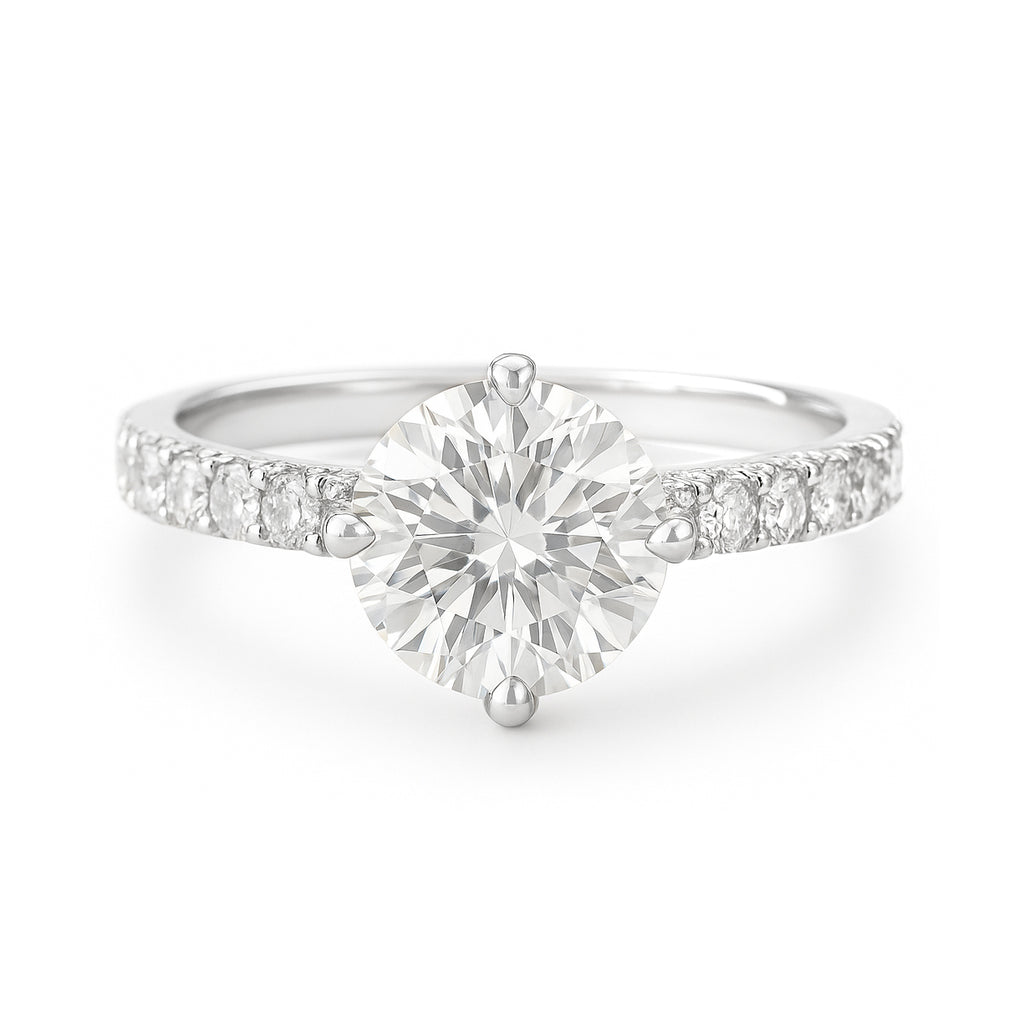 18K Gほぼ無色ダイヤモンドリング 1.215ct SI1 ラウンド