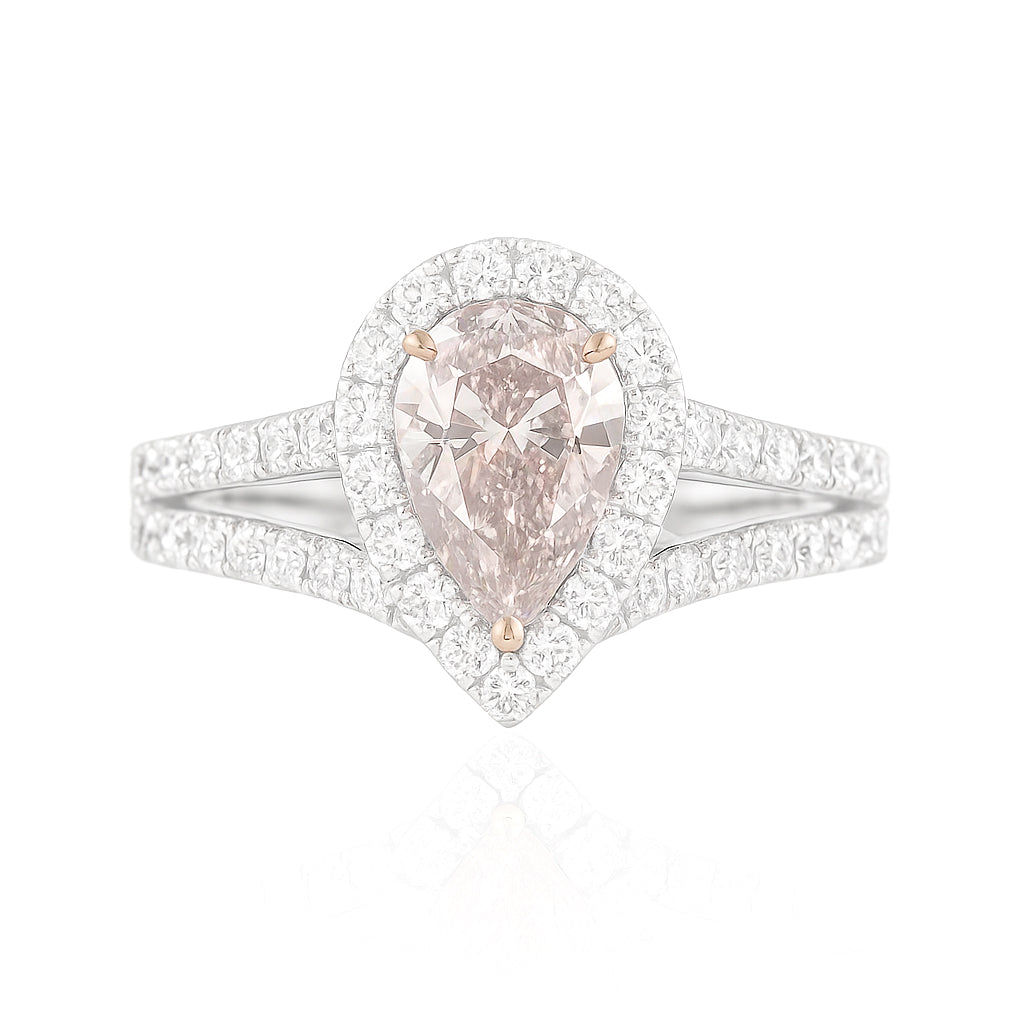 PT900 ピンクダイヤモンドリング ライトピンク - 1.021ct