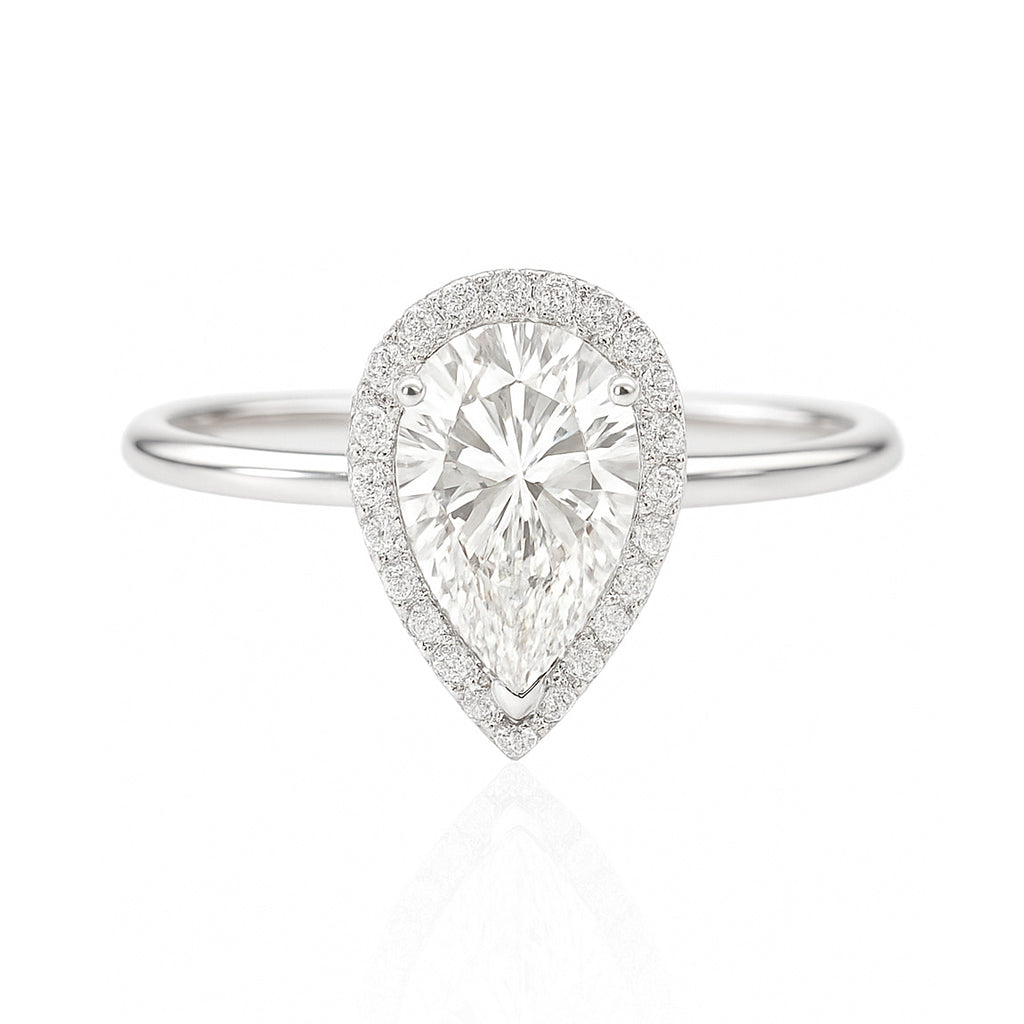 Pear Colorless Diamond Ring - 0.868ct