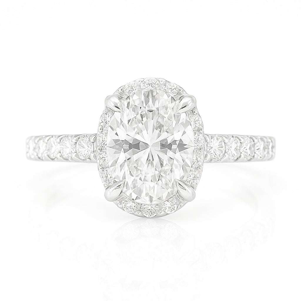 18K 無色Fダイヤモンドリング 0.999ct VS1 オーバル