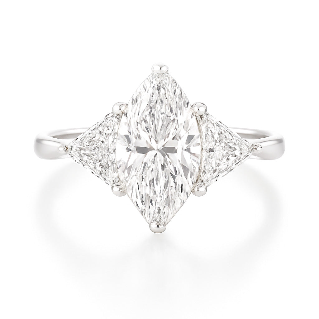天然ダイヤモンドリング 無色 1.684ct SI1 Marquise 画像