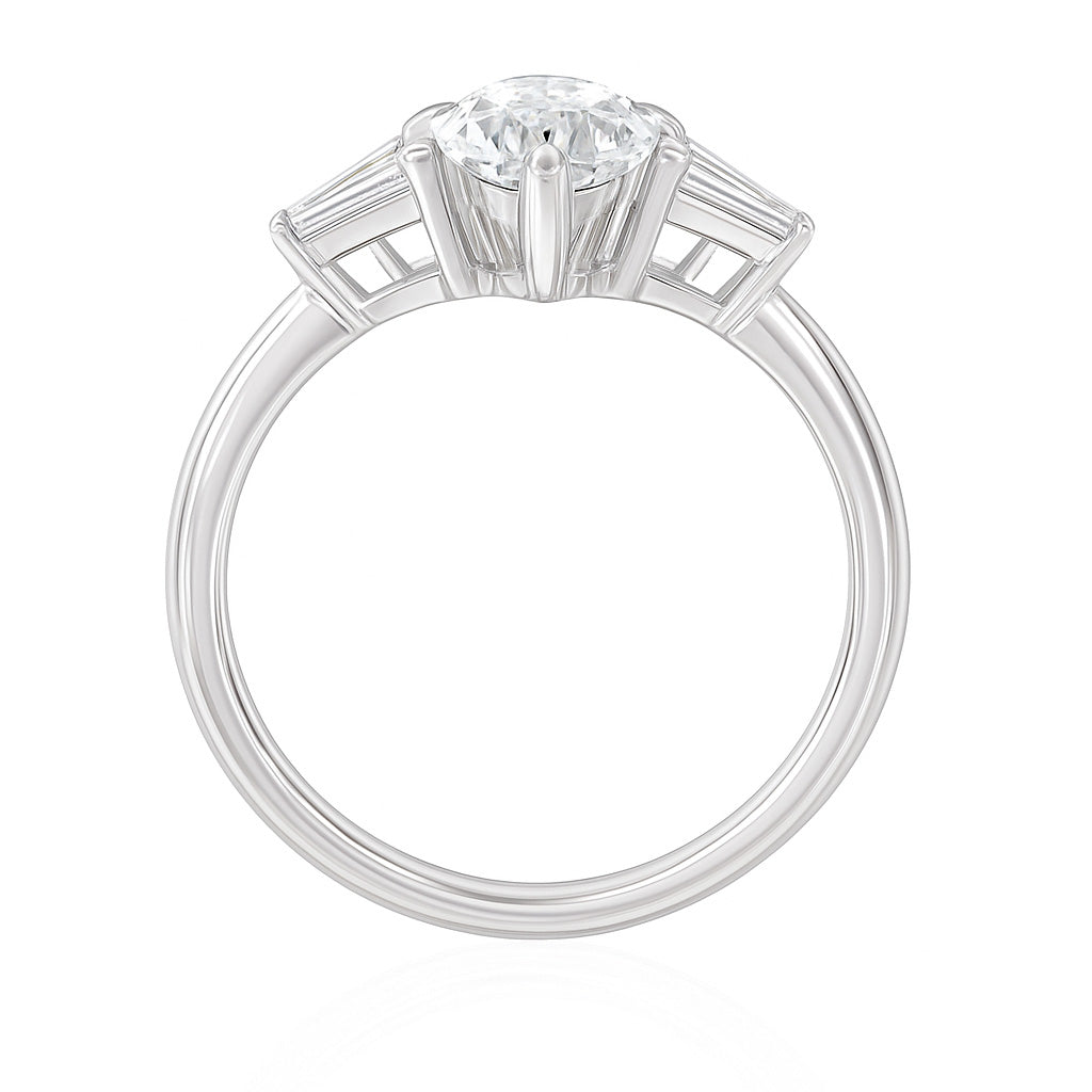 天然ダイヤモンドリング 無色 1.684ct SI1 Marquise 横画像