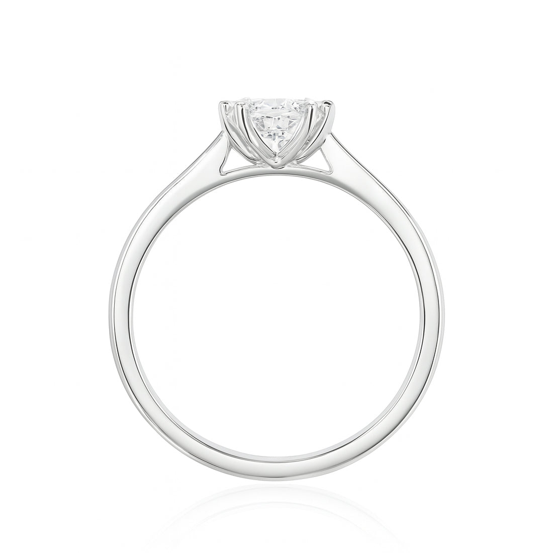 天然ダイヤモンドリング 無色 花柄 ラウンド 0.44ct 横画像