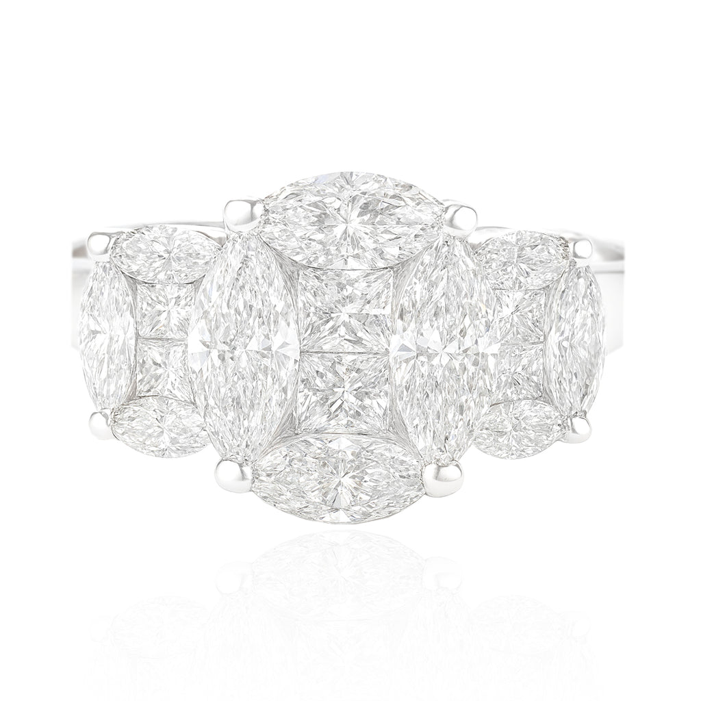 18K オーバルデザインダイヤモンドリング - 1.5ct