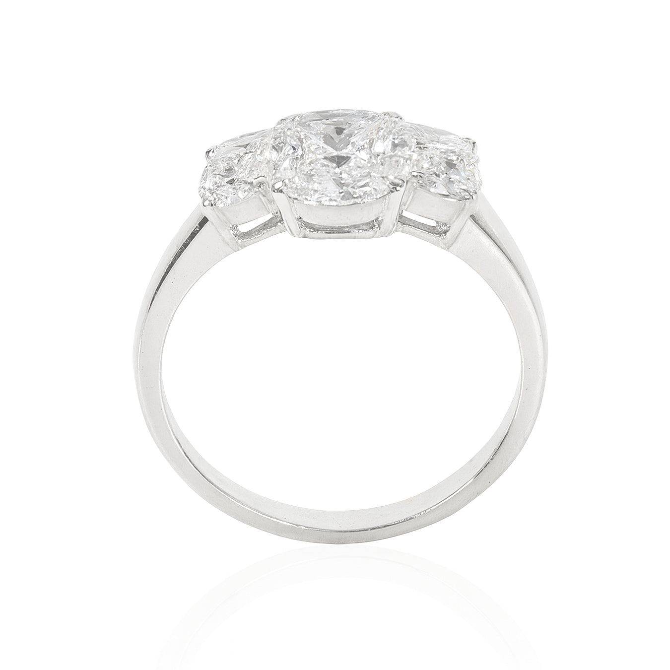 天然ダイヤモンドリング 無色 オーバルデザイン 1.5ct 横画像