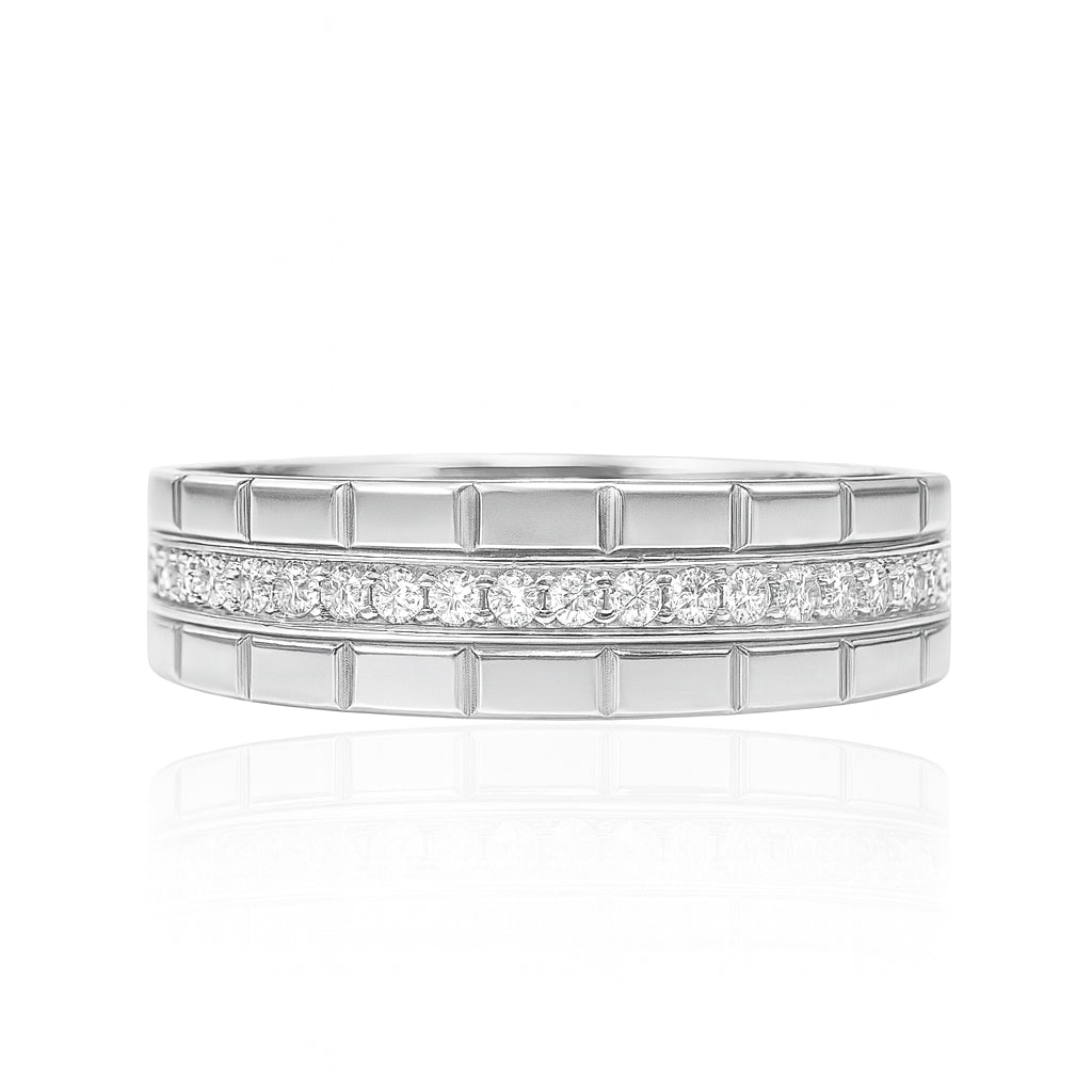 天然ダイヤモンドリング 無色 PT950 メンズ 0.38ct 画像