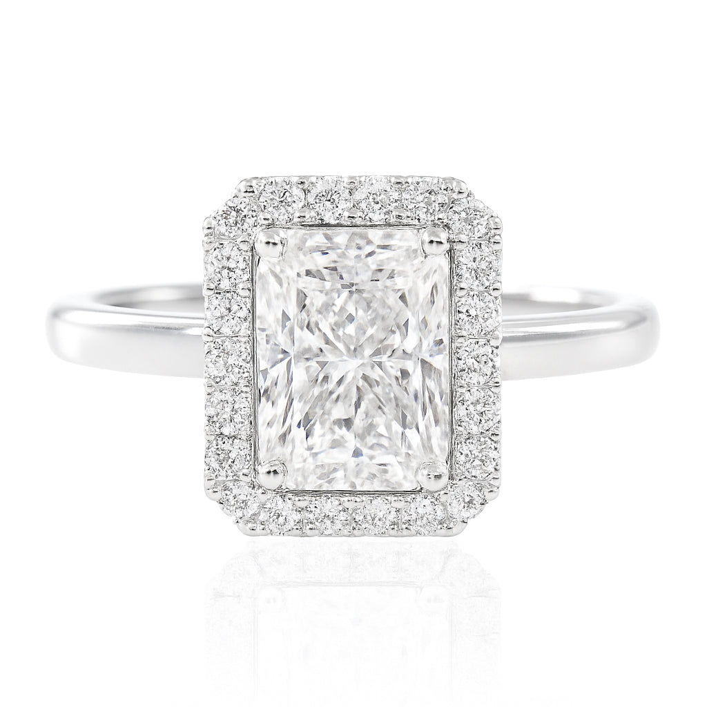 天然ダイヤモンドリング 無色 ラディアント VS1 1.18ct 画像