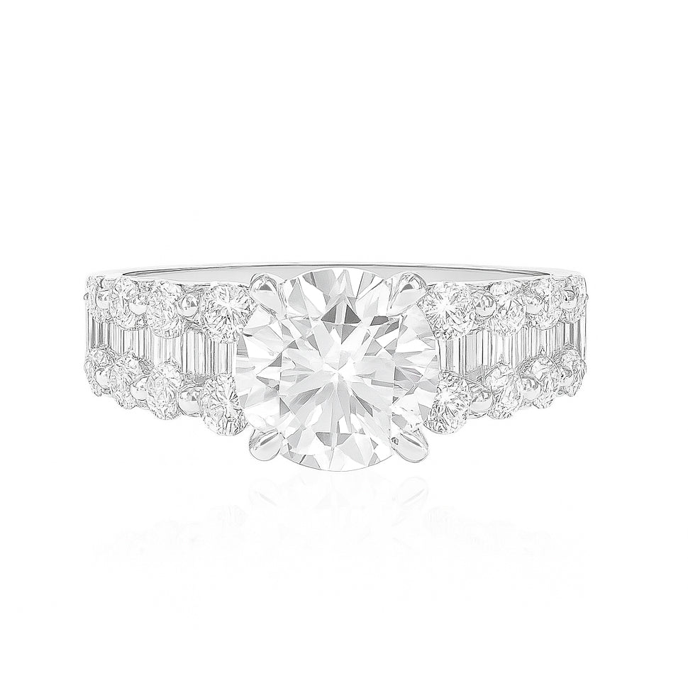 PT900 無色F ダイヤモンドリング ラウンド - 1.953ct