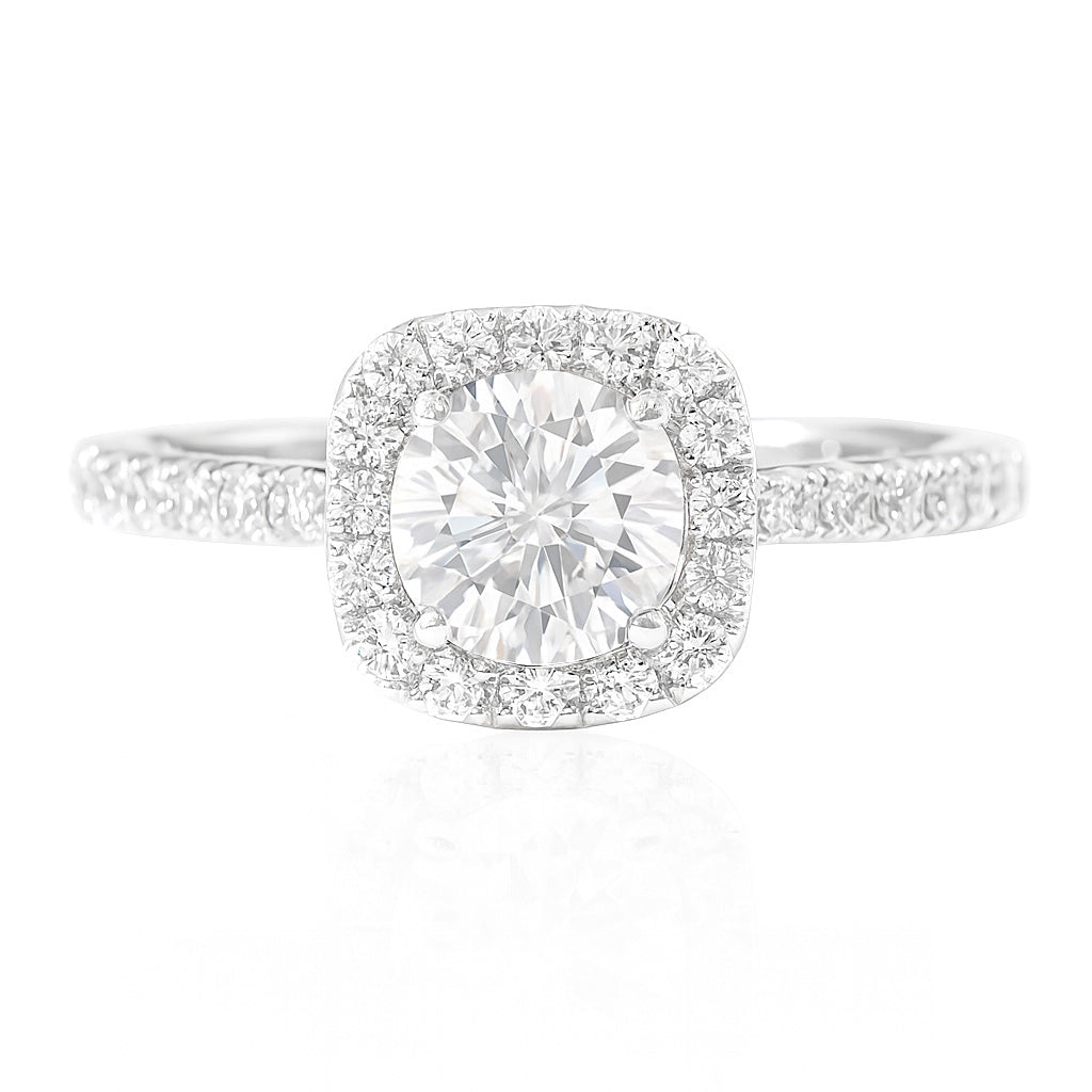 18K Round Colorless Diamond Ring - 0.69ct