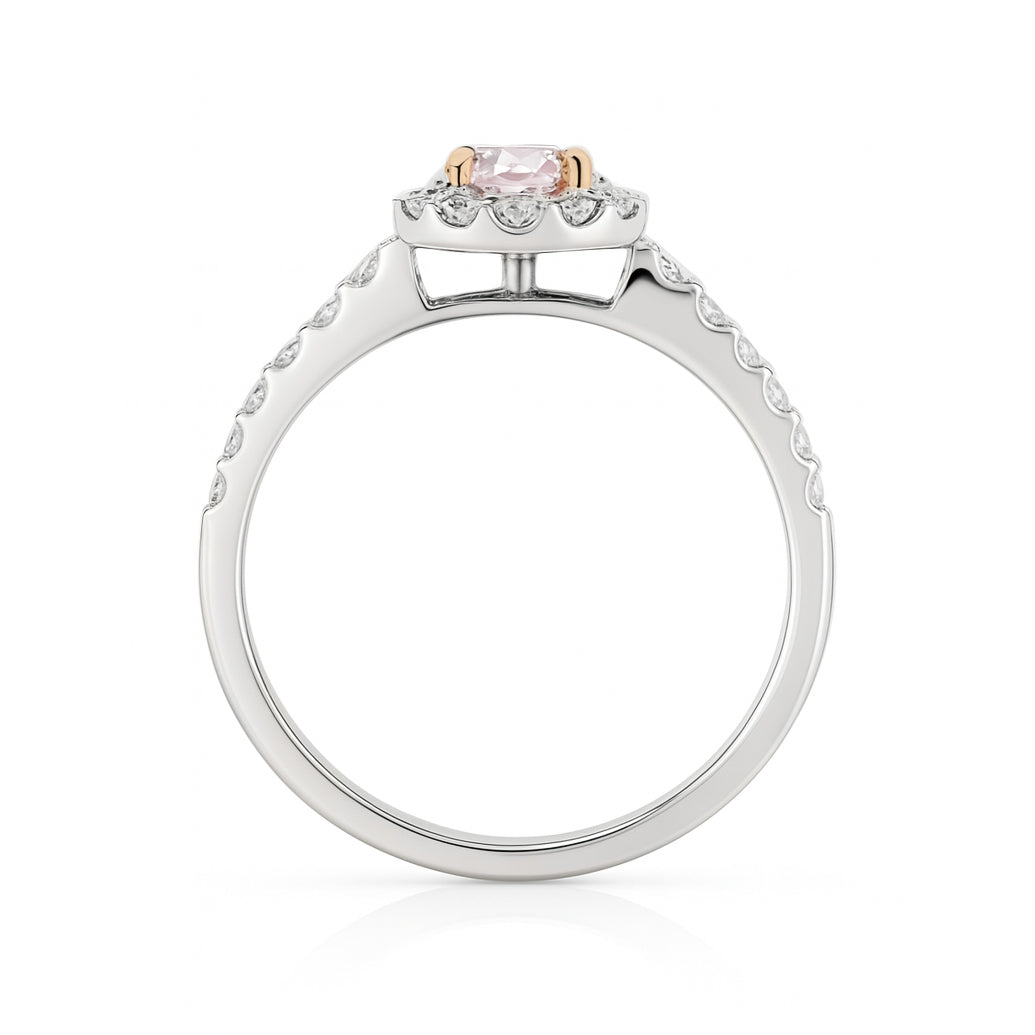 天然ダイヤモンドリング ベリーライトピンク ラウンド SI1 0.673ct 画像